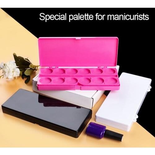 NOQ 24 Cells Plastic Nail Gel Polish Color Palette Display Nail Art Tools For Manicure Painting Double Plastic Disc