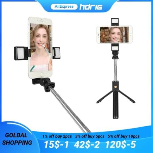 New Wireless Handhel Selfy Stick Tripod With Fill Light Ring Bluetooth Remote Shutter Ring Light Foldable For iPhone Android