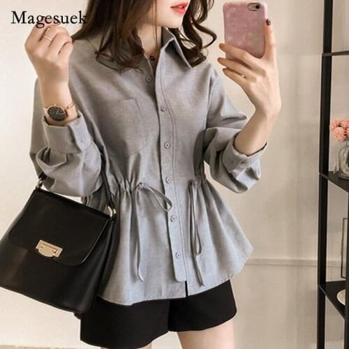 Spring New Plus Size 4XL Pure Cotton Long Sleeve Blouse Female Loose Slim Korean Casual Women Tops Blusa Mujer De Moda 8986 50