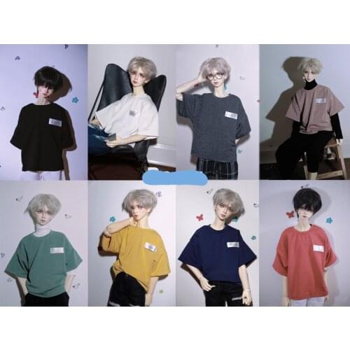 BJD Doll T-Shirt Loose Go With Modal Short Sleeve T-Shirt 8 Colors 1/4&1/3& Tert Size Doll Accessories