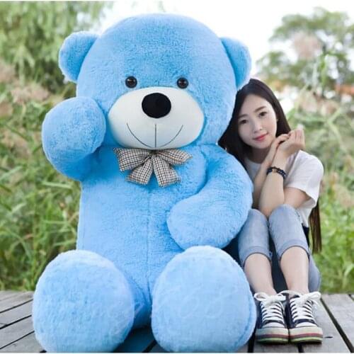 Giant Huge 63" Teddy Bear Blue Plush Soft Stuffed Doll Gift 160cm Big Toy Gift Cute Plush