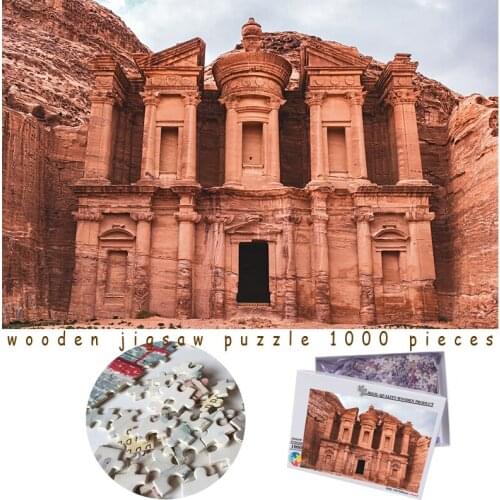 MOMEMO Petra 1000 Pieces Jigsaw Puzzles Wooden Adults 1000 Pieces Puzzles Beautiful History Buildding Landscape Puzzles Toys