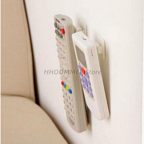 Plastic Hooks 2 pairs(4pcs) Sticky Hook Set TV Air Conditioner Remote Control Key Practical Wall Storage Holder Strong Hanger