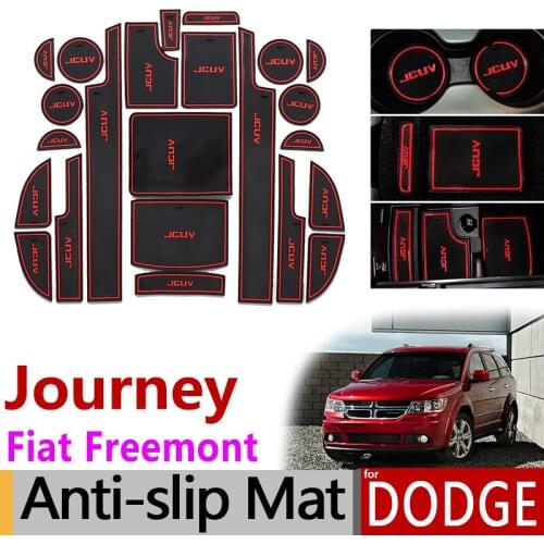 Anti-Slip Gate Slot Mat Rubber Coaster for Dodge Journey JC Fiat Freemont 2009 - 2016 SRT R/T Accessories Stickers 2011 2015