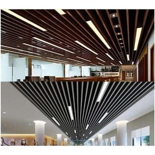 Led strip lights office ceiling U-shaped aluminum shopping malls bar bars custom lighting project office lighting fixture led