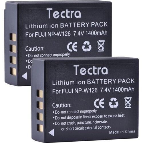 Tectra 2PCS NP-W126 NPW126 Camera Battery for Fujifilm X-E1 XE1 X-E2 XE2 X-A1 X-M1 X-M2 X-T1 XT1 X-Pro1 XPro1 HS33 HS30 HS50 EXR