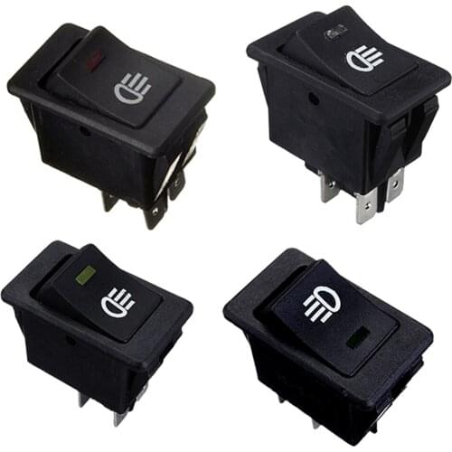 12V Universal Fog Lights Rocker Switch LED Car Lamp - Yellow LED