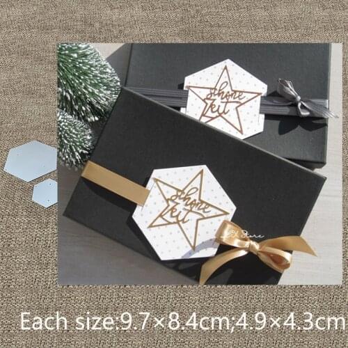 XLDesign Craft Metal Cutting Die Scrap cut dies 2 size hexagon gift ribbons scrapbook Album Paper Card Craft Embossing die cuts