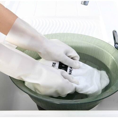 Japanese nitrile rubber dishwashing magic silicone household dishwashing gloves kitchen cleaning tool scrub