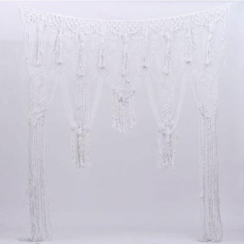 Macrame Curtain Wall Hanging Tapestry Doorway Window Tapestry Panels Handwoven Boho Wedding Backdrop Arch Divider Wall Decor