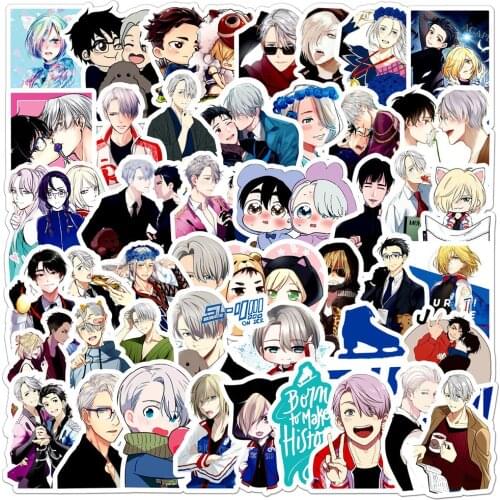 10/30/50PCS/ Anime Yuri on Ice Graffiti Sticker Laptop Skateboard Guitar Refrigerator Waterproof Decorative Sticker Wholesale
