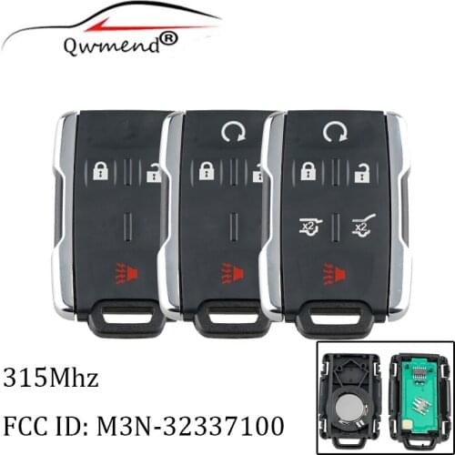 QWMEND 3/4/6Buttons Remote key For Chevrolet Tahoe Suburban M3N-32337100 315Mhz For GMC Yukon XL 2015 2016 2017 2018 keys