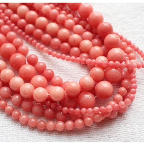 4-12mm Pink Jades Round DIY Jewelry Making Loose Beads 15"