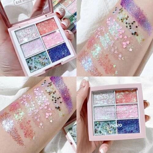Glitter Metallic Colorful Eyeshadow Palette Shiny Diamond Cream Make Up Palette Pigmented Shimmer Pearlescent Eyeshadow Pallete