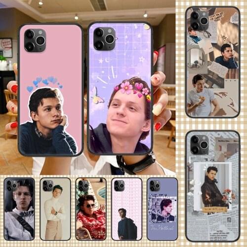 Tom Holland Phone Case Cover Hull For iphone 5 5s se 2 6 6s 7 8 12 mini plus X XS XR 11 PRO MAX black soft funda silicone coque