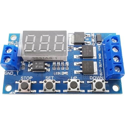 DC 12V 24V Dual MOS Tube LED Digital Time Delay Relay Trigger Cycle Timer Delay Switch Timing Control DIY Module