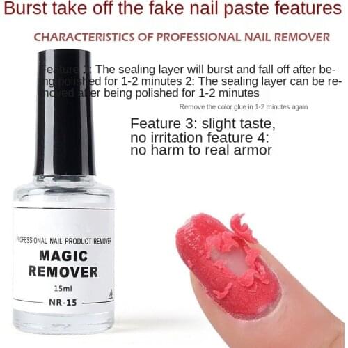 15ml Burst Gel glue Soak Off Remover Polish Magic Napkin Cleaner Nail Polish Gel Fast Manicure Semi Permanent Remover Varnish To