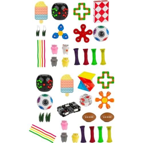 Sensory Fidget Toy Set Decompression Stress Reliever Fidget Toys Push Bubble Fidget Antistress Toys Autism Special Needs