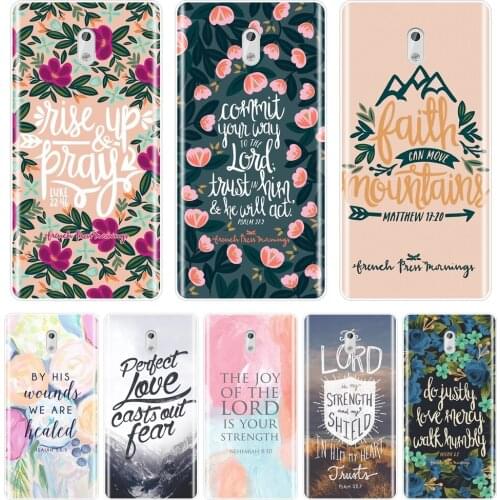TPU Soft Phone Case Silicone For Nokia 7 Plus X6 Bible Verse Quotes Flower Floral Aesthetic Back Cover For Nokia 1 2 3 5 6 8