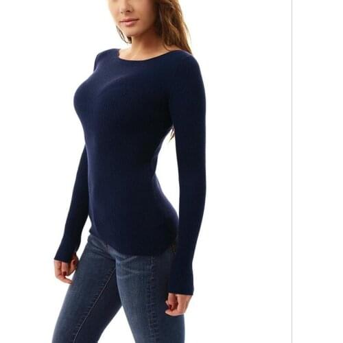 Autumn Sweater Women Winter Pullover Solid Backless across Knitted Sweater Top for Women Casual Female Slim Sweater