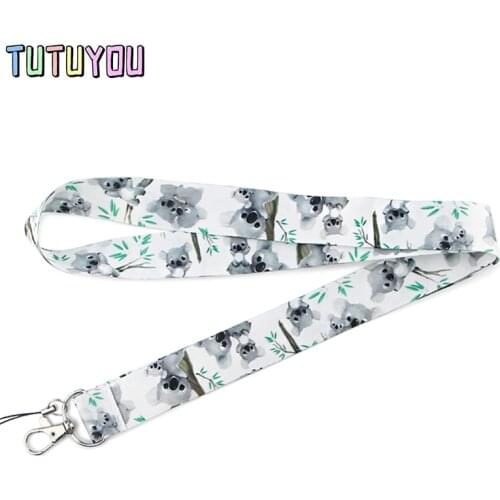 PC1649 Koala Lanyards For Keychain ID Card Pass Gym Mobile Phone USB Badge Key Ring Holder Neck Straps Accessories