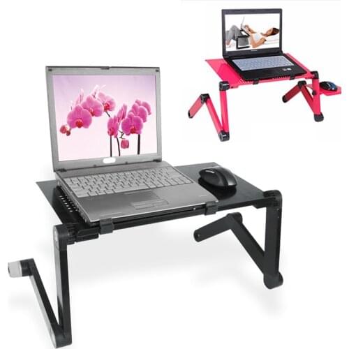 Portable Laptop Desks With Doule Cooling Fan Adjustable Bed Foldable Table Tray Laptop Notebook PC Folding Desk Stand