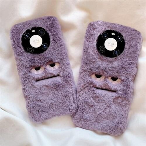 For Huawei Mate 20 30 40 Pro Case Silicone Phone Cover For Mate 40E X2 10 20X 20 lite P30 P40 Lite P50 Pro Cartoon Plush cover