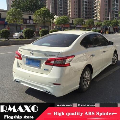 For NISSAN Sentra Spoiler 2012-2016 High Quality ABS Material Car Rear Wing Primer Color Rear Spoiler