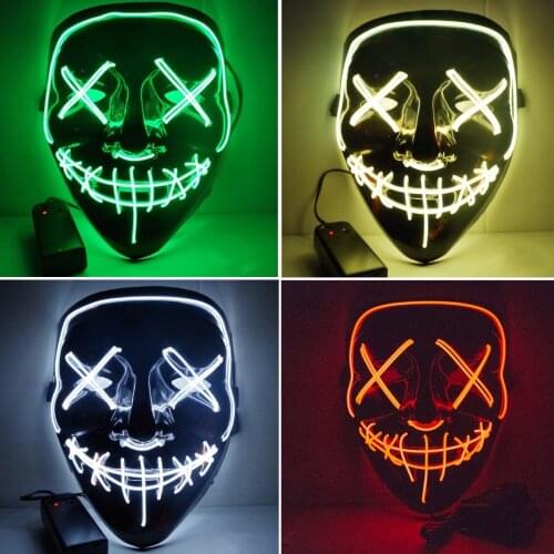Light Up Stitches LED Mask Costume Halloween Cosplay Masks Purge Party Clubbing