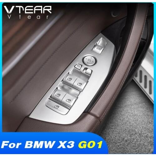 Vtear Window Button Cover Interior Decoration Accessories Car Window Lift Switch Frame Moulding Trim For BMW X3 G01 2018-2021
