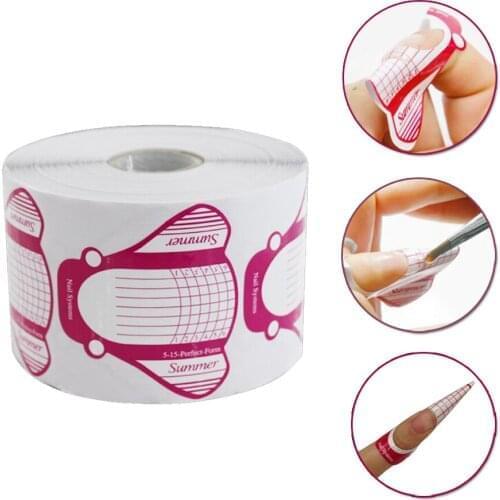 High Quality 100pcs/roll Insect Nail Form Pro Nail Art Guide Form Acrylic Tips Gel Extension Sticker Nail Polish Curl Form