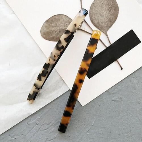 Hot Fashion Amber Leopard Hairpin Geometric Square Acrylic Hair Clips Women Hairpin Clips Hair Accessories For Lovers Gift
