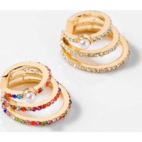 Pearl Earrings For Women Bohemia Multi-turn Stackable Ear Cubic Zirconia Ear Clips Girl Earring Jewelry Accessories dropshipping