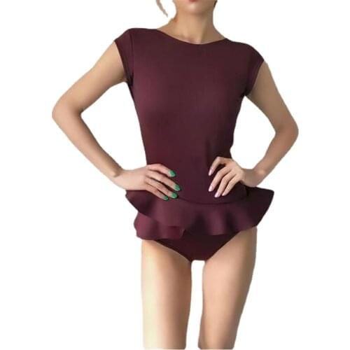 Women Monokini Cover Belly Hollow Out One Piece Suits Conservative Triangle Swimsuit Swimwear Tankini Beach Bathing Suit