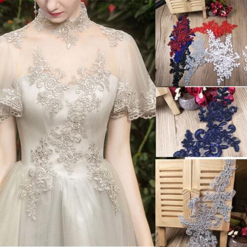 4Piece/Lot Wedding Dress Decals Lace Patch Applique Fabric DIY Bride Hair Materials Womens Clothes Sew Decoration