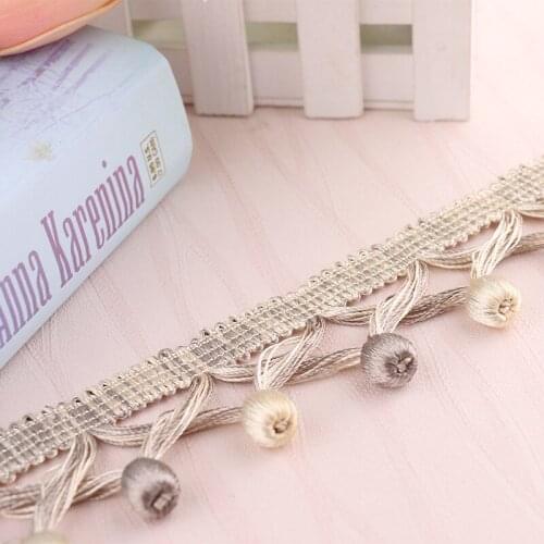 12M/Lot 5cm Wide Cross Wooden Beads Curtain Accessories Decorative Lace Trim Tassel Fringes Ribbon DIY Drapery Cloth Sewing