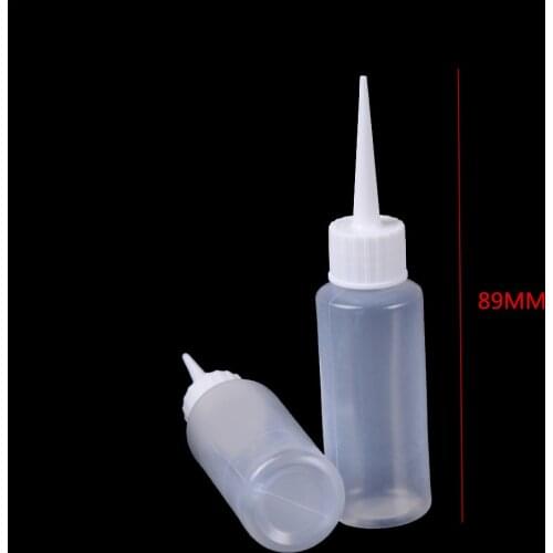2pcs 50ml PE Plastic Needle Bottle Dropper Eye Liquid Container Empty Squeezable Bottle Plastic Drop Bottles