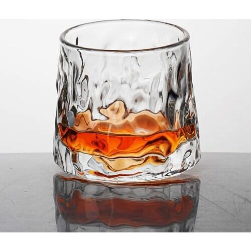 2PCS/Lot Japanese-Style Transparent Glass Cup Spin Decompression Tumbler Wine Glass 150ML Personalized Whiskey Beer Mug Gyro Cup