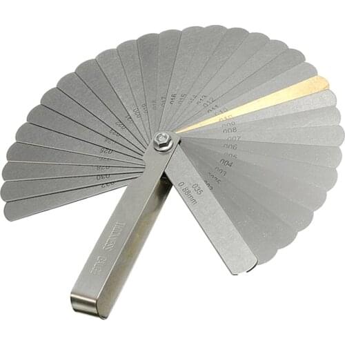 32 Pieces Stainless Steel Feeler Gauge for Guitar Measuring Tool