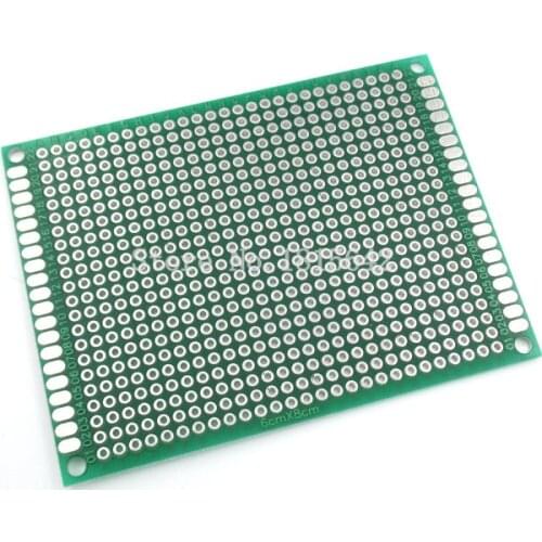 5PCS/LOT 6X8cm 6*8cm Double Side Prototype pcb Breadboard Universal for Arduino 2.54mm Glass Fiber Practice DIY Kit Tinned HASL