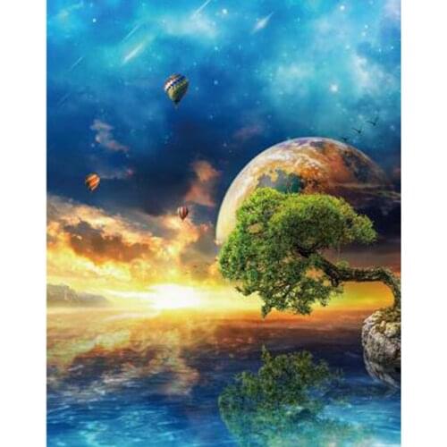 5D DIY Diamond Painting Square/Round Diamond Landscape Painting Planet Starry Sky Beauty Picture Cross Stitch Decoration WG3061