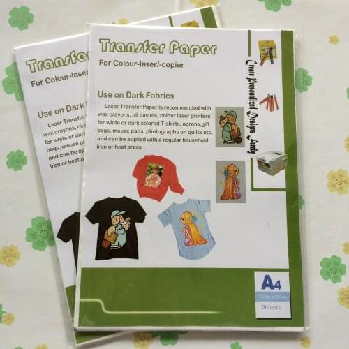 A4*40 pcs) Color Laser Dark Heat Transfer Paper for white, light or dark color material