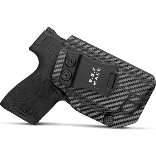 B.B.F Make IWB Kydex Carbon Fiber For Smith & Wesson M&P Shield 9mm .40 M2.0 S&W Pistol - With Integrated Laser