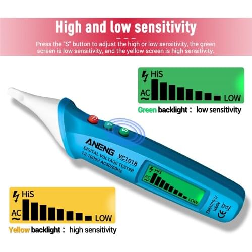 Non-contact intelligent liquid crystal digital display electric pen Electrician zero fire line detection VC1018 For Electric