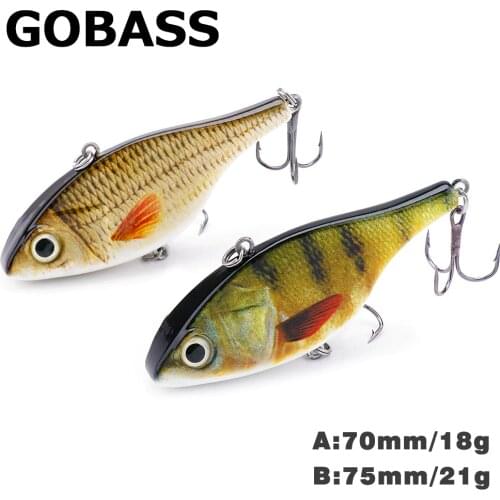 GOBASS Lipless Crankbait Fishing Tackle 2021 Rattling Baits VIB Fishing Lure 18/21g Wobblers For Pike Perch Metal Vibration Bait