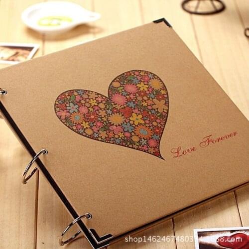 12-inch Large DIY Album Handmade Lovers Baby Family Handmade DIY Vintage Photo Album DIY Scrapbook Loose-Leaf Album Scrapbook