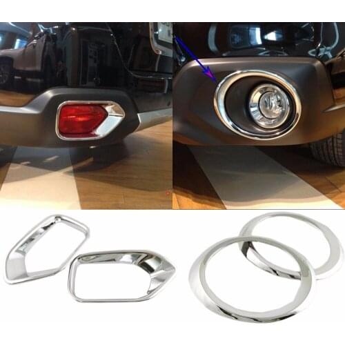 For Subaru Outback 2015 2016 ABS Chromium Styling Car Front Rear Fog Light Lamp Cover Trim Reflector Garnish Shade Frame