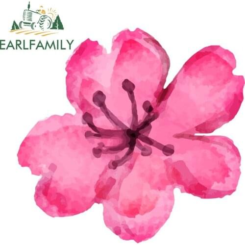 EARLFAMILY 13cm x 12.2cm for Cherry Blossom Car Stickers Waterproof Motorcycle Helmet Camper Fine Wall Vinyl Material Decal