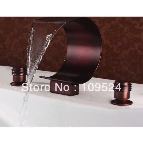 EMS(DHL)Free shipping ORB oil rubbed bronze WIDESPREAD LAVATORY BATHROOM SINK FAUCET / BATHTUB MIXER FAUCET TAP