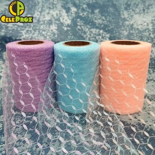 6cm 10cm 15Meters Dot Tulle Pink Blue Organza Fabric Purple DIY Handmade Sewing Tutu Skirt Girl Baby Shower Decor Party Supplies